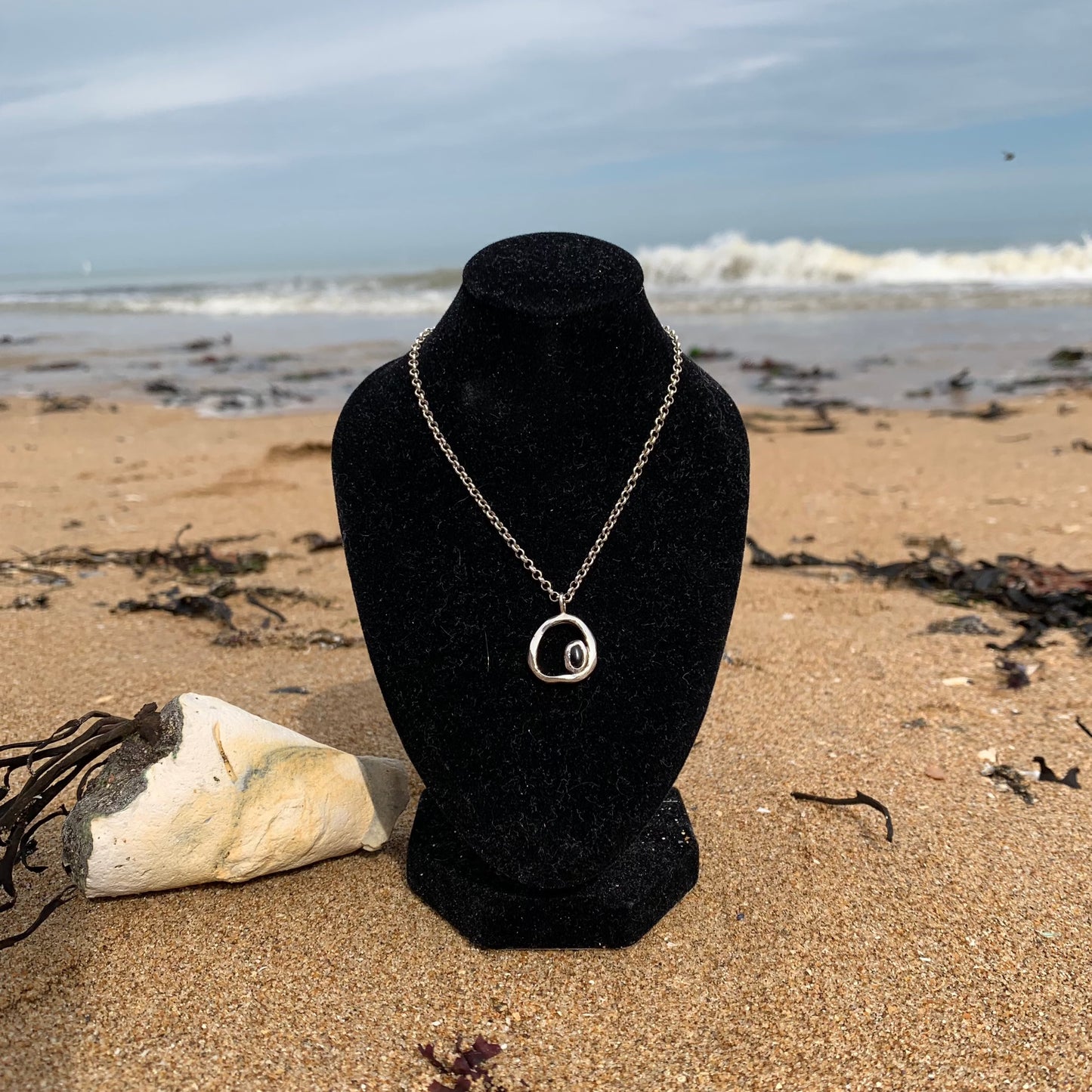 TARA Organic Form Onyx Pendant Necklace