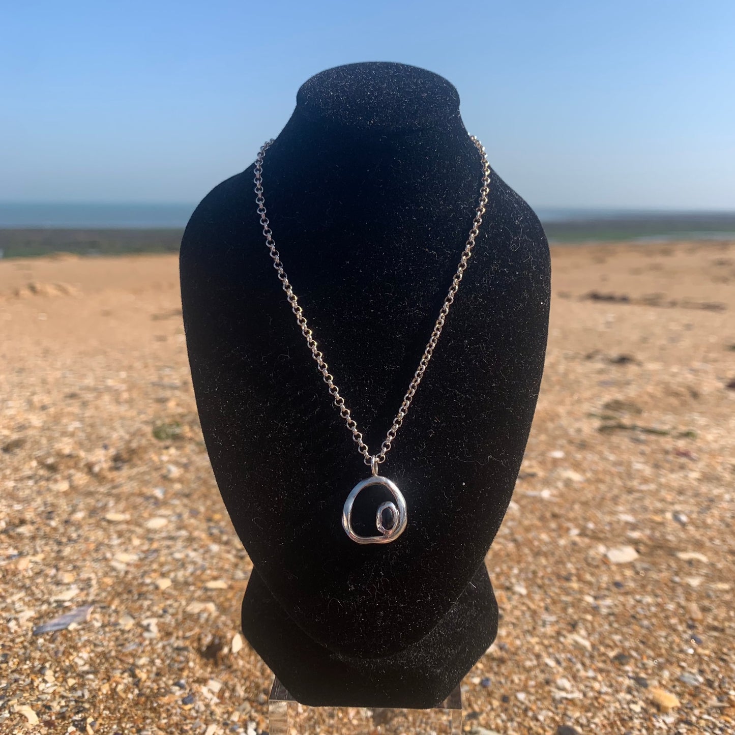 TARA Organic Form Onyx Pendant Necklace