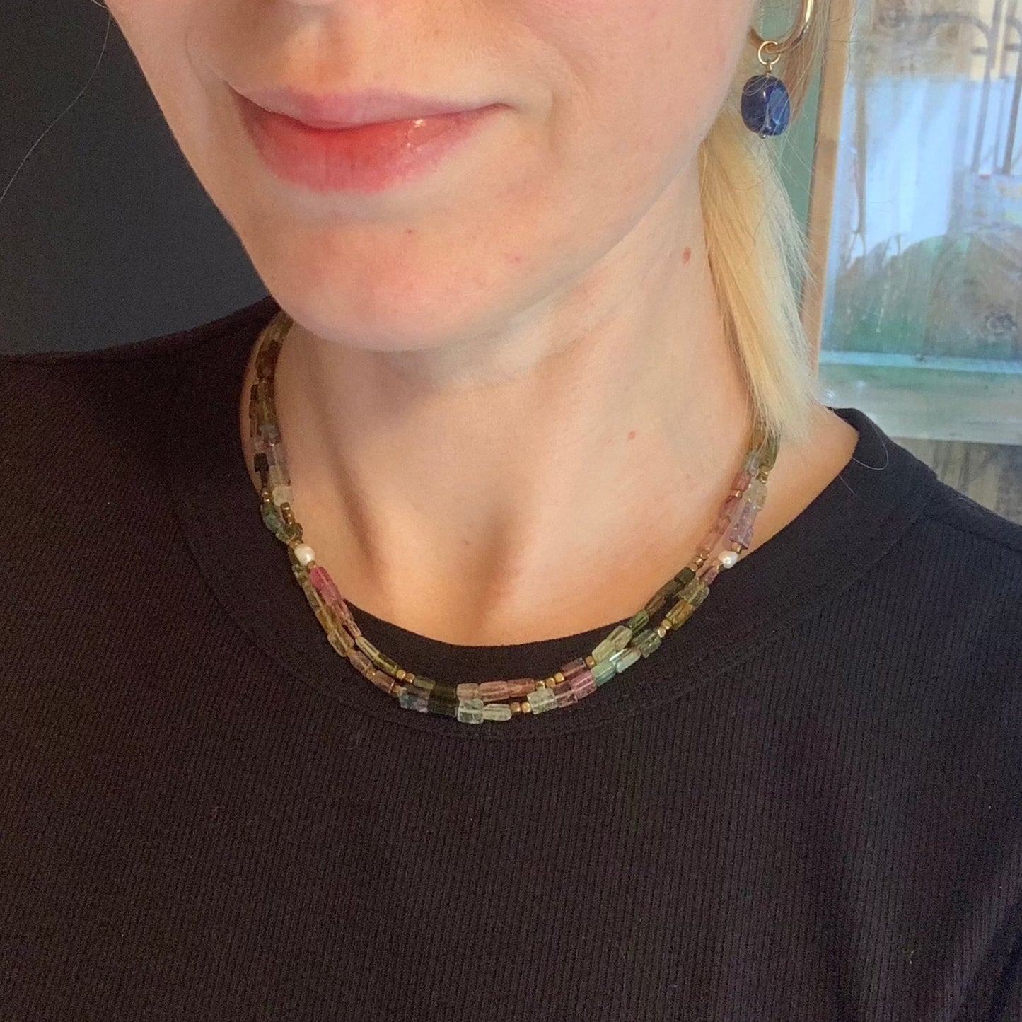 SUEN Tourmaline Gemstone Necklace