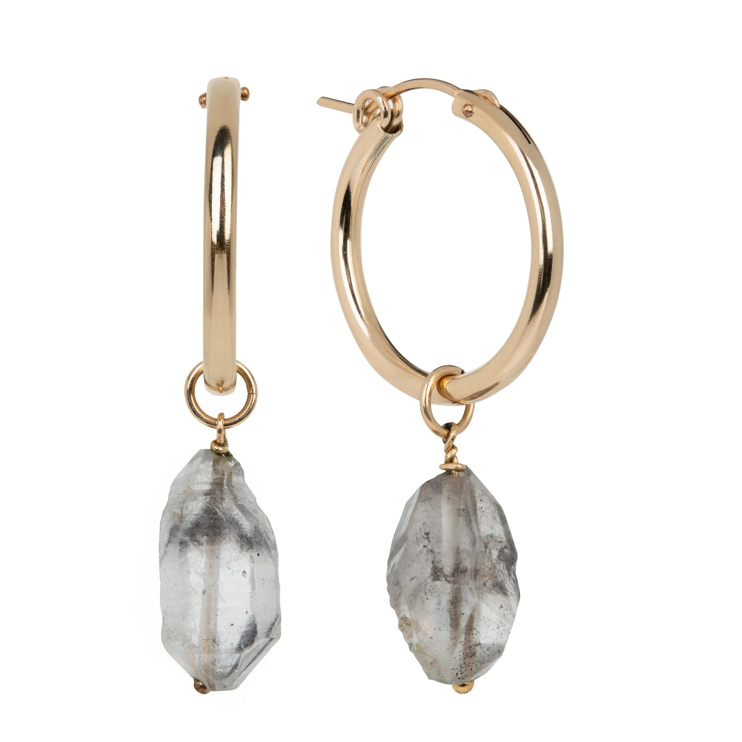 IŠHARA Hoop Earrings ~ Tibetan Quartz