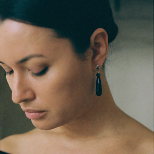 handmade sodalite crystal drop earrings