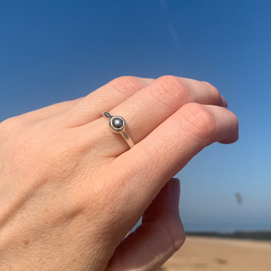 JUNO 'Petite' Heamatite Ring ~ Size L