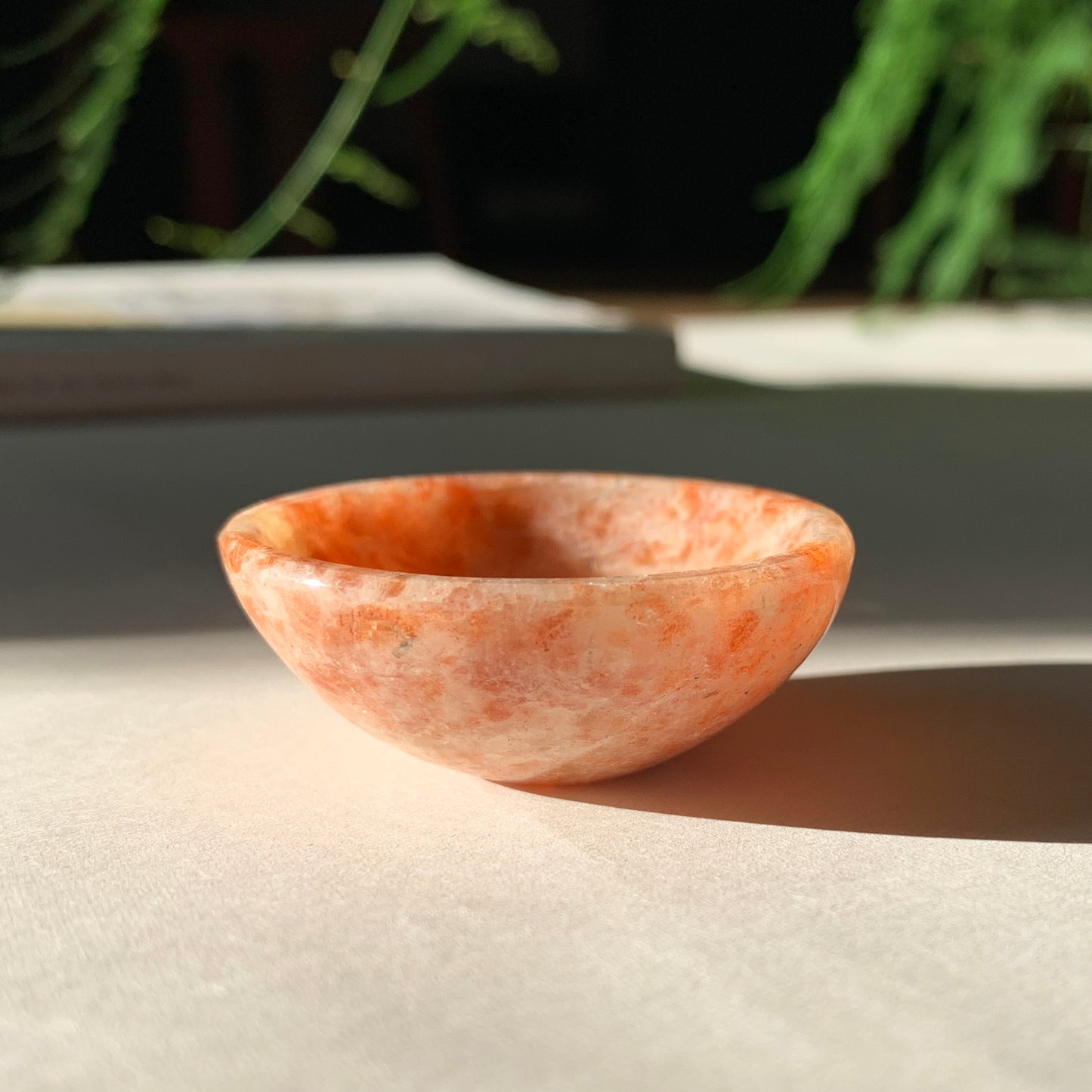 Sunstone Carved Crystal Trinket Dish