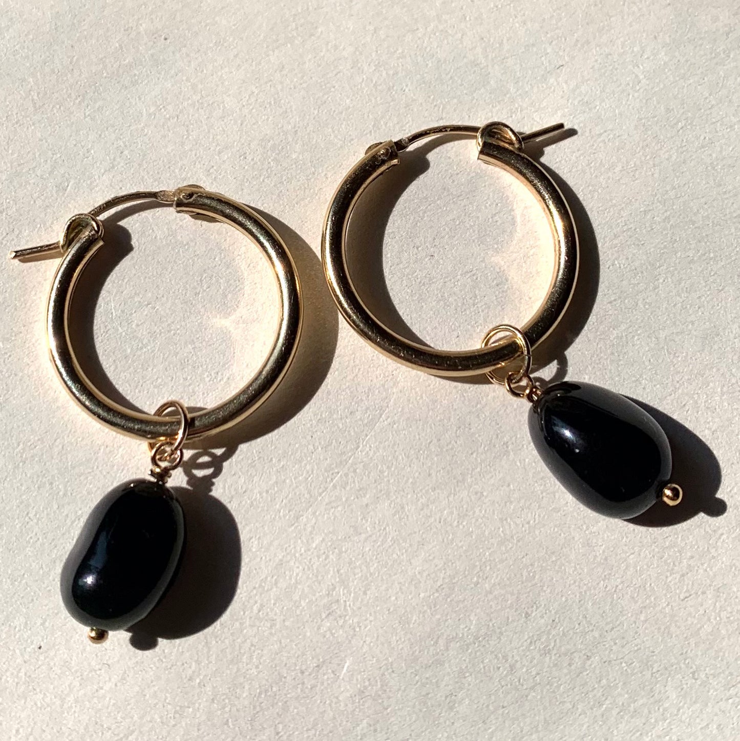 IŠHARA Hoop Earrings ~ Obsidian