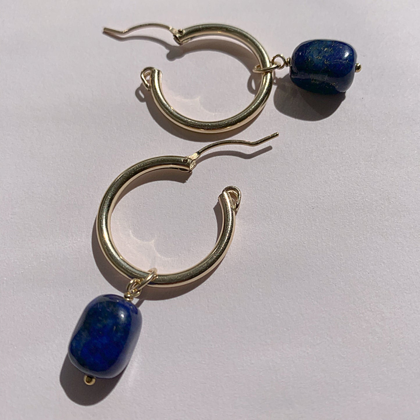 IŠHARA Hoop Earrings ~ Lapis Lazuli