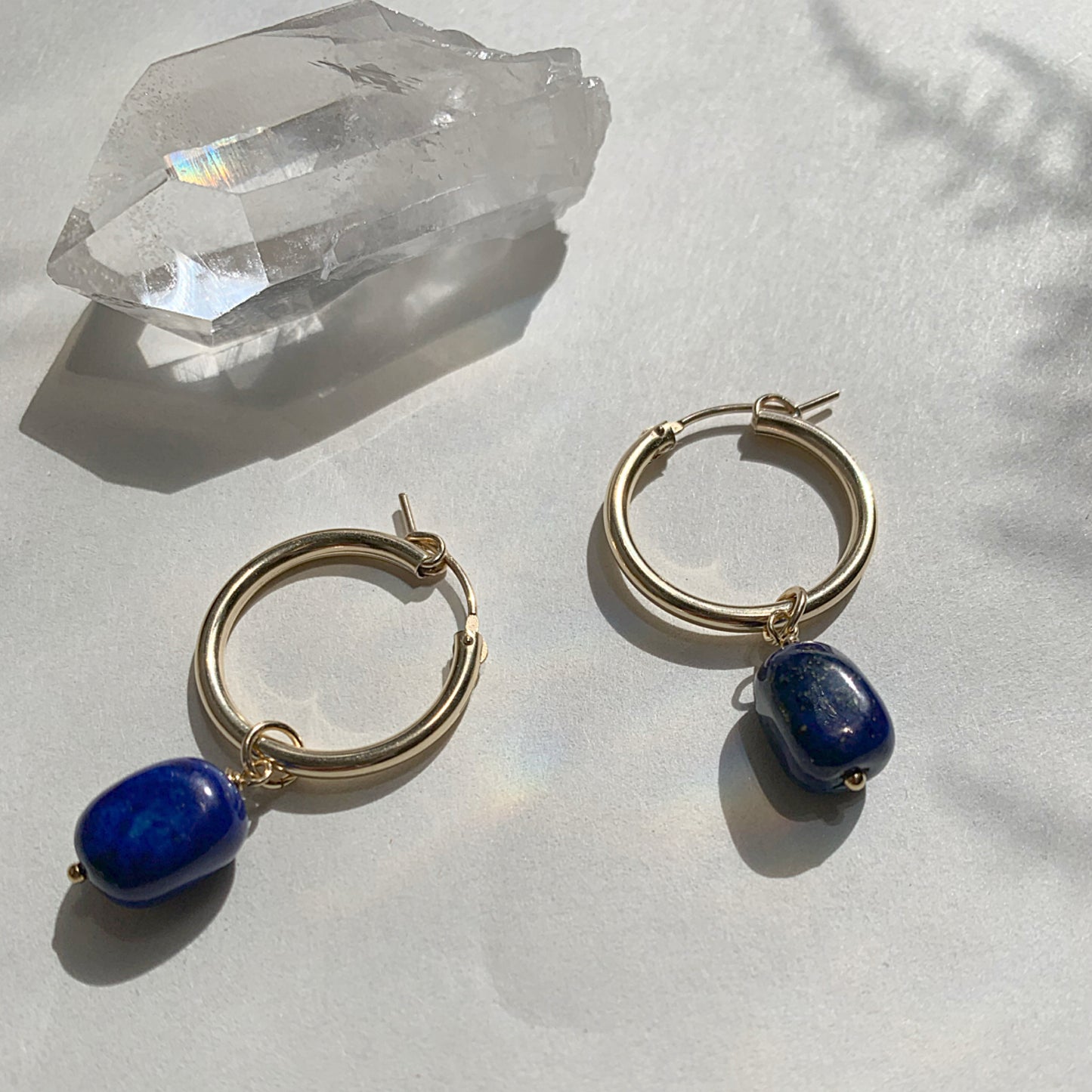 IŠHARA Hoop Earrings ~ Lapis Lazuli